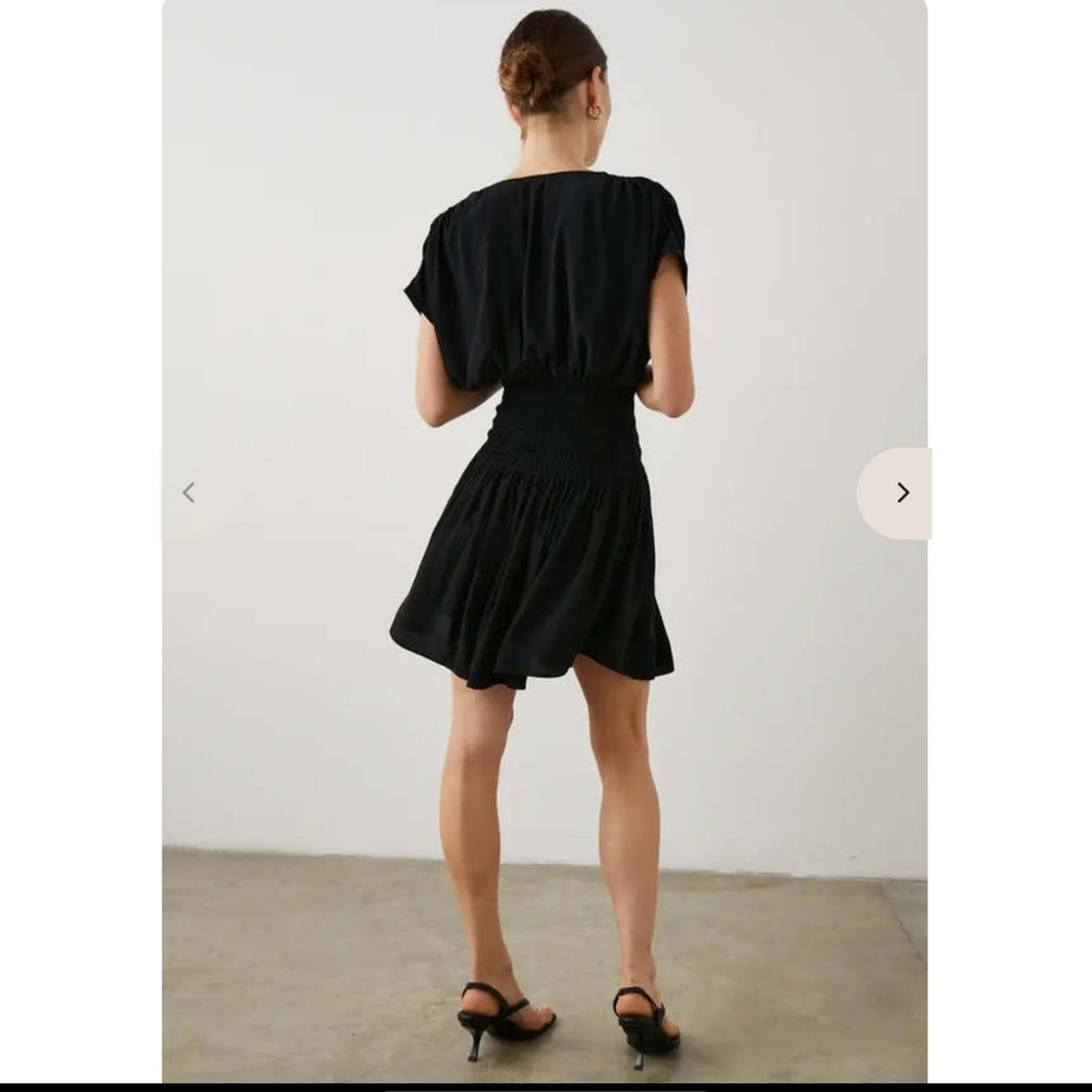 Rails Sierra Black Mini Dress Smocked Womens Size Small - Picture 2 of 9